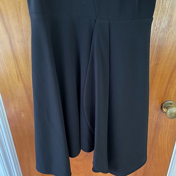 NWT Halston Heritage Sleeveless V-Neck Flounced Party Cocktail Dress Black 14 - Picture 6 of 10